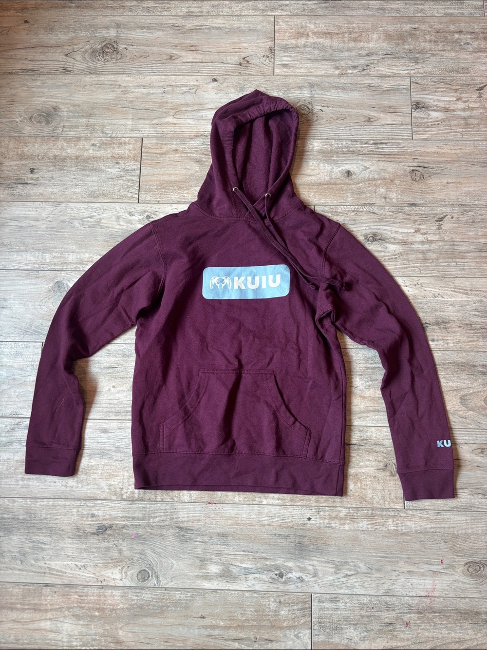 KUIU Men's Burgundy Hoodie with Front Logo